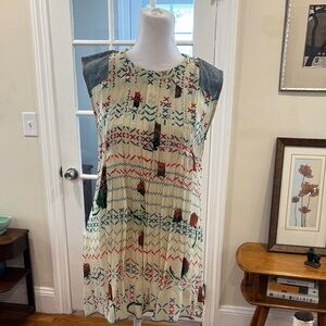 Benares sleeveless patterned top.  Size S